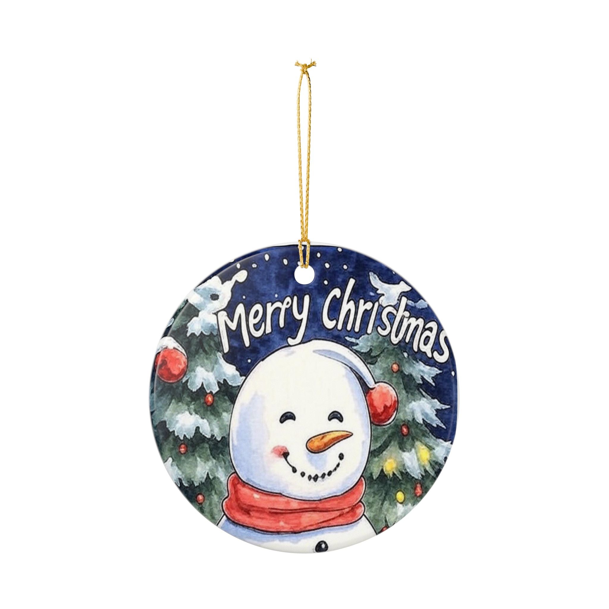 Ceramic Ornament — Holiday Tree Decoration (Matches Gift Wrap)