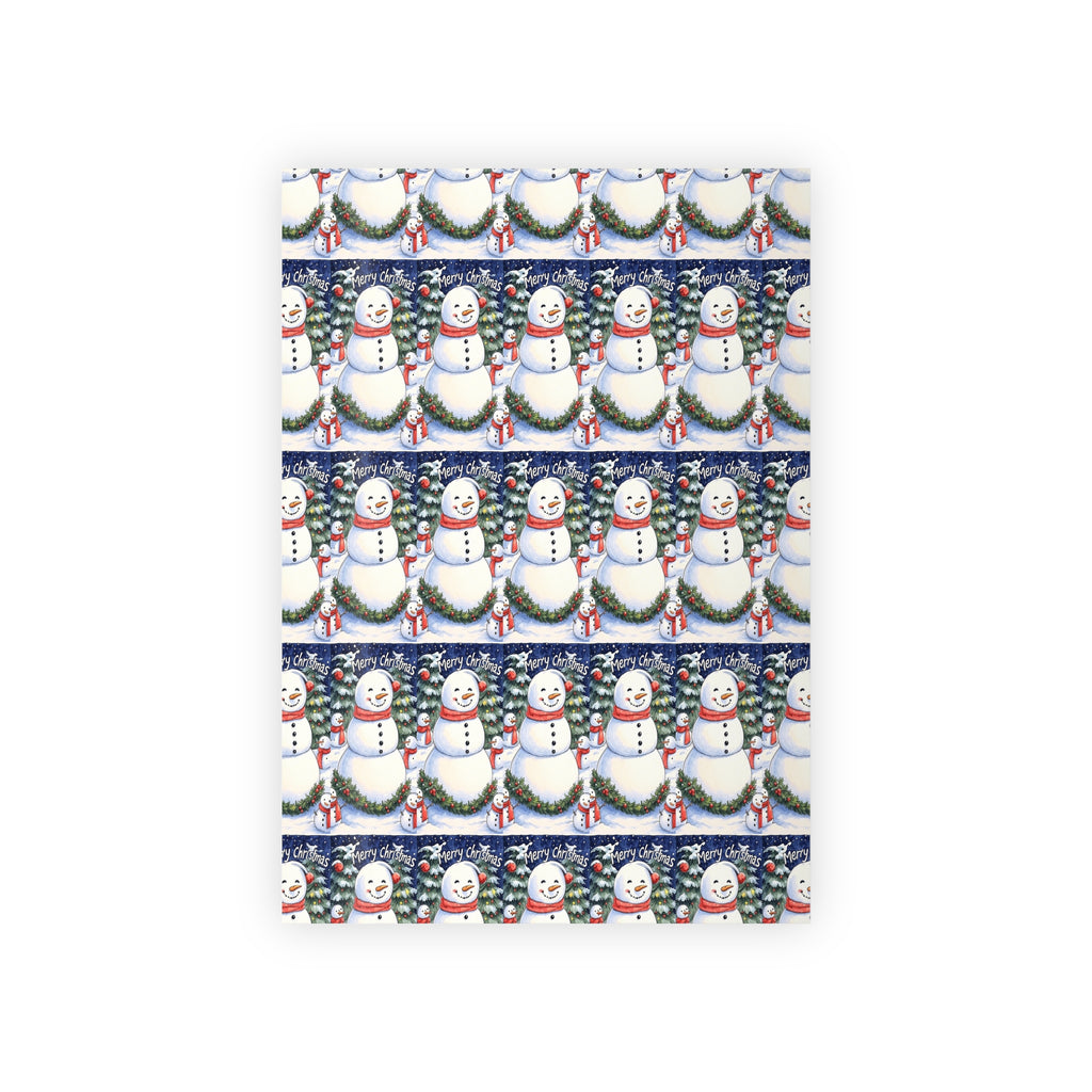Gift Wrapping Paper Roll - Family of Snow People Design