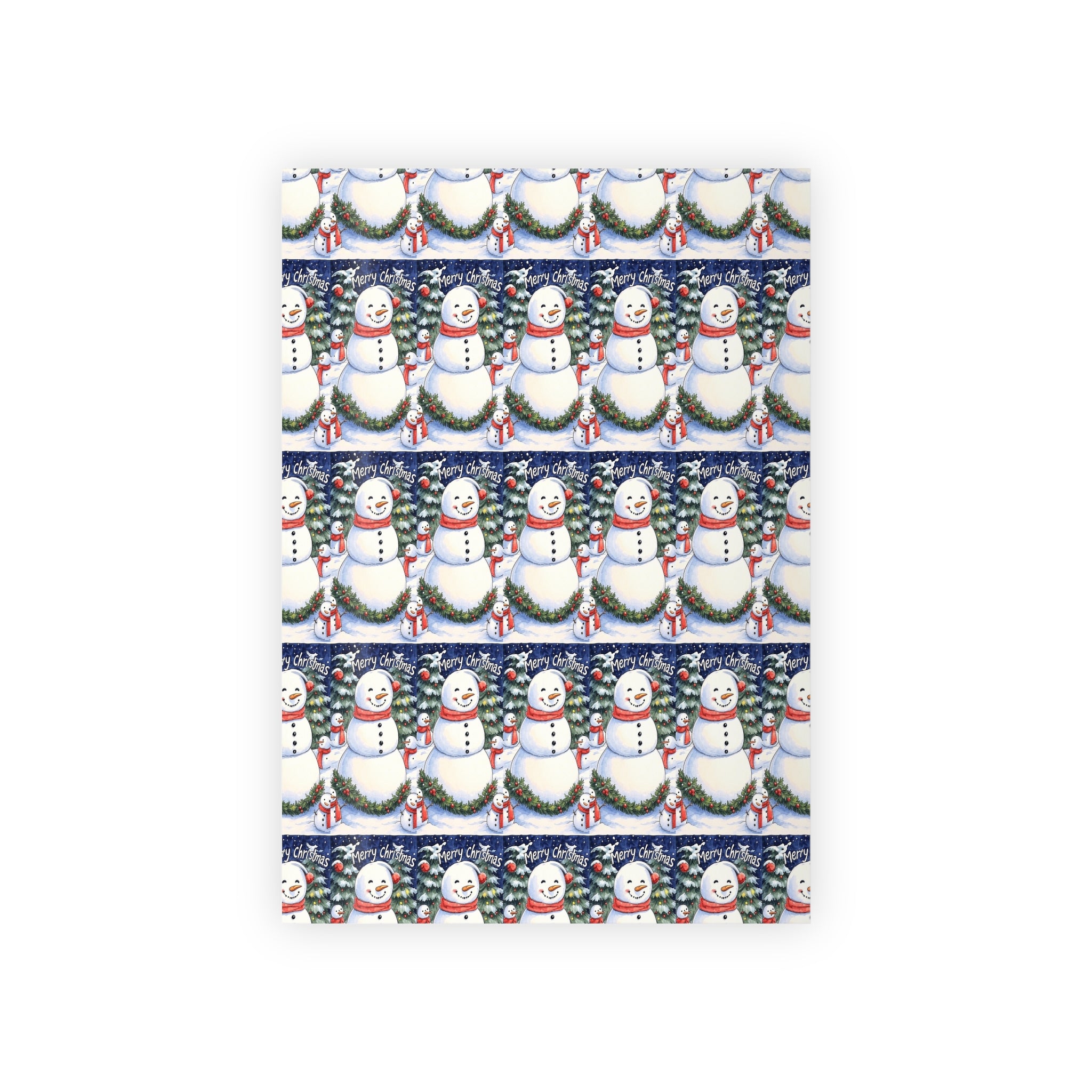 Gift Wrapping Paper Roll - Family of Snow People Design