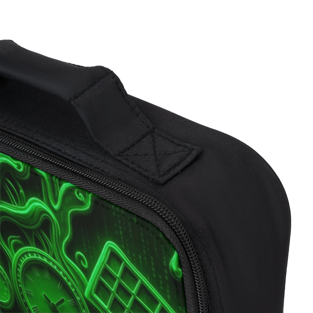 Time of the Matrix Lunch Bag — Futuristic Cyber Grid Insulated Tote
