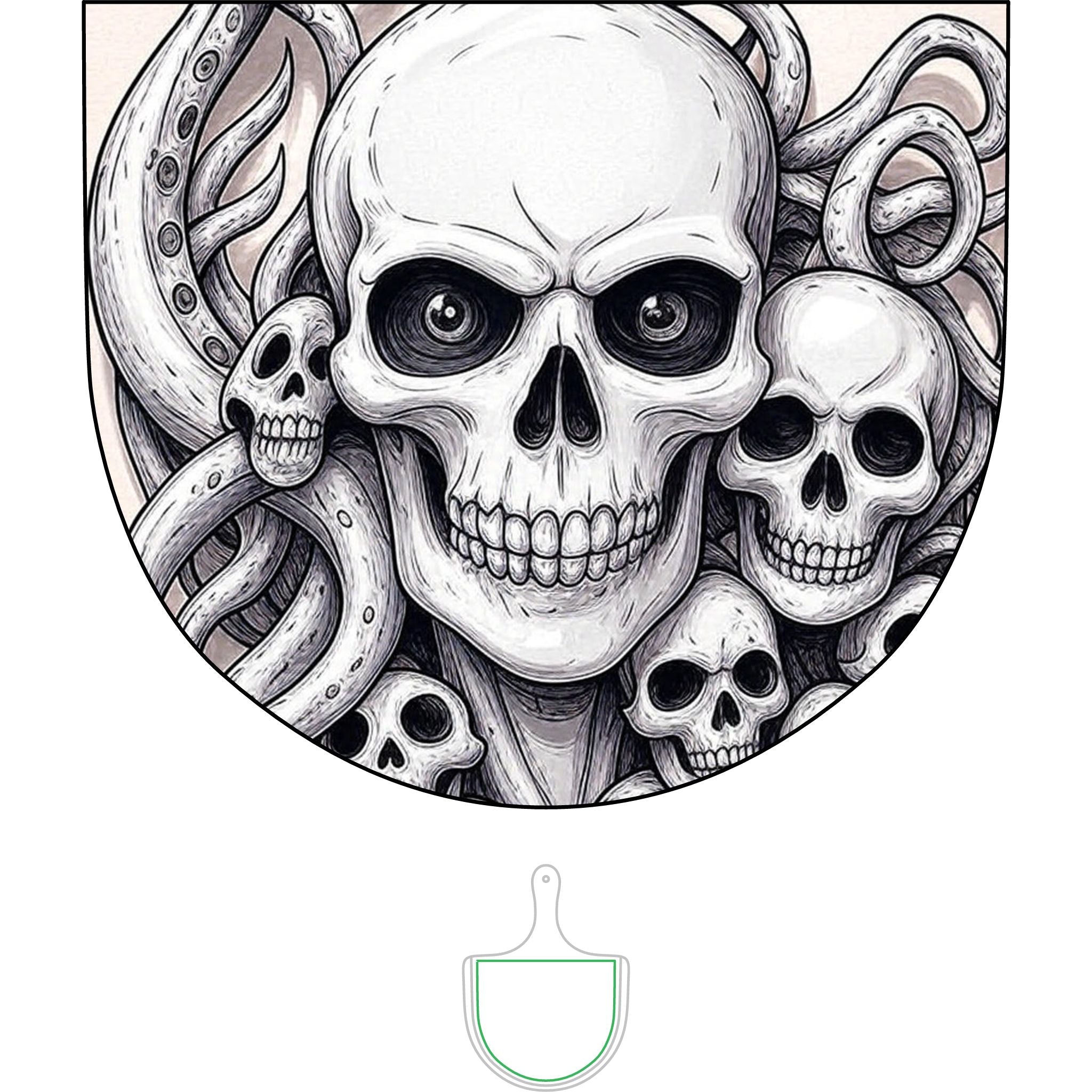 Pizza Board - Death's Tentacles Engraved Bamboo