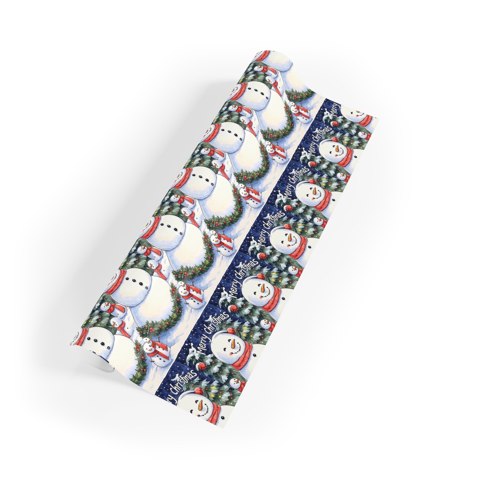 Gift Wrapping Paper Roll - Family of Snow People Design