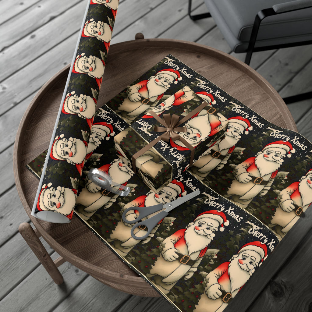 Gift Wrap Papers - Three Eyed Santa Alien Christmas Party Design