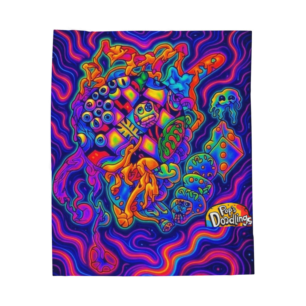 Tripped Out Velveteen Plush Blanket — Psychedelic Sleep Throw