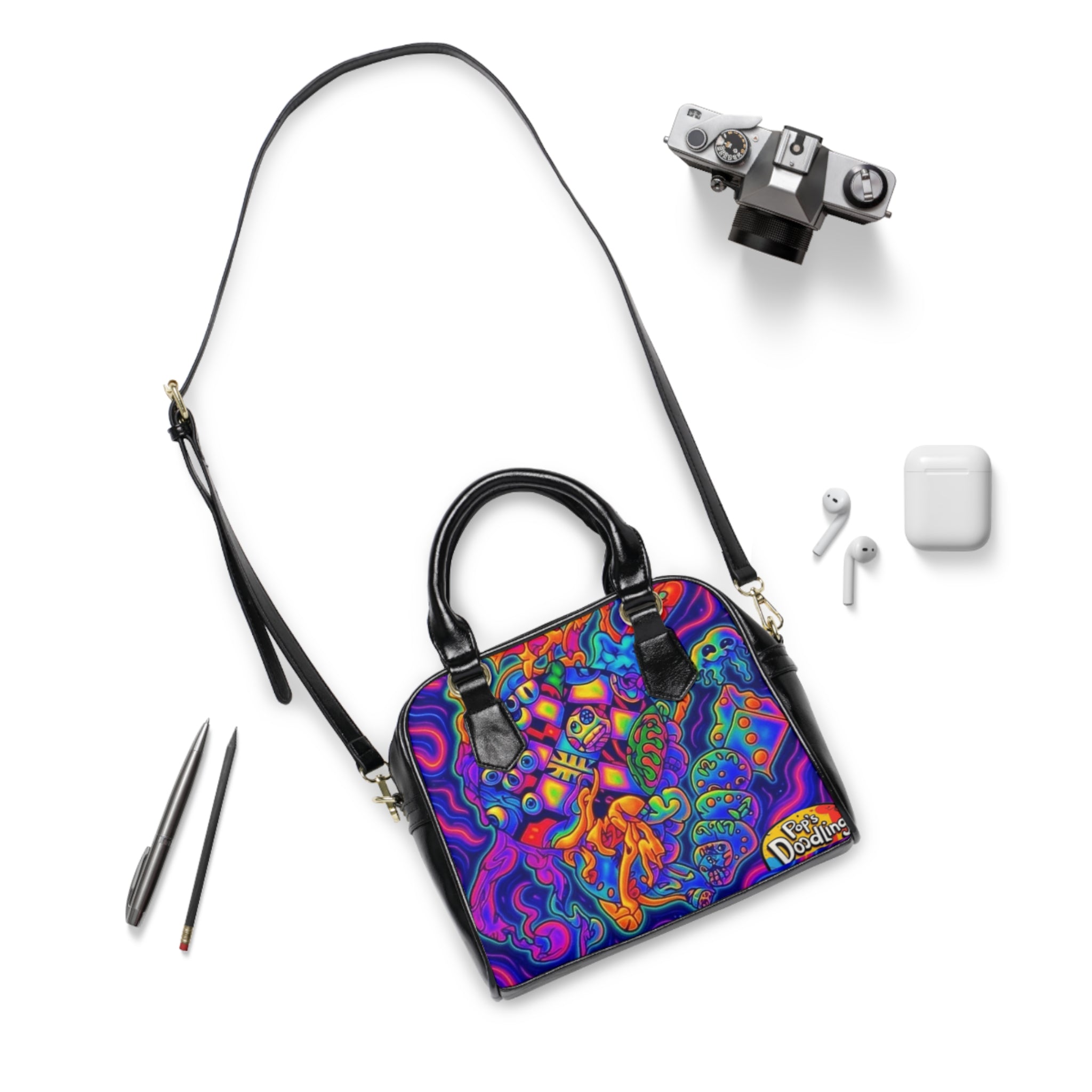 Shoulder Handbag - Trip Out Design with Time
