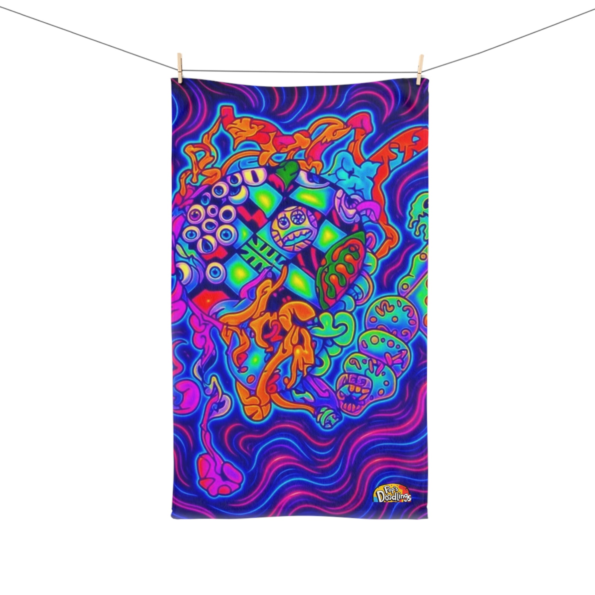 Chess & Time Hand Towel — Fun Trip Design