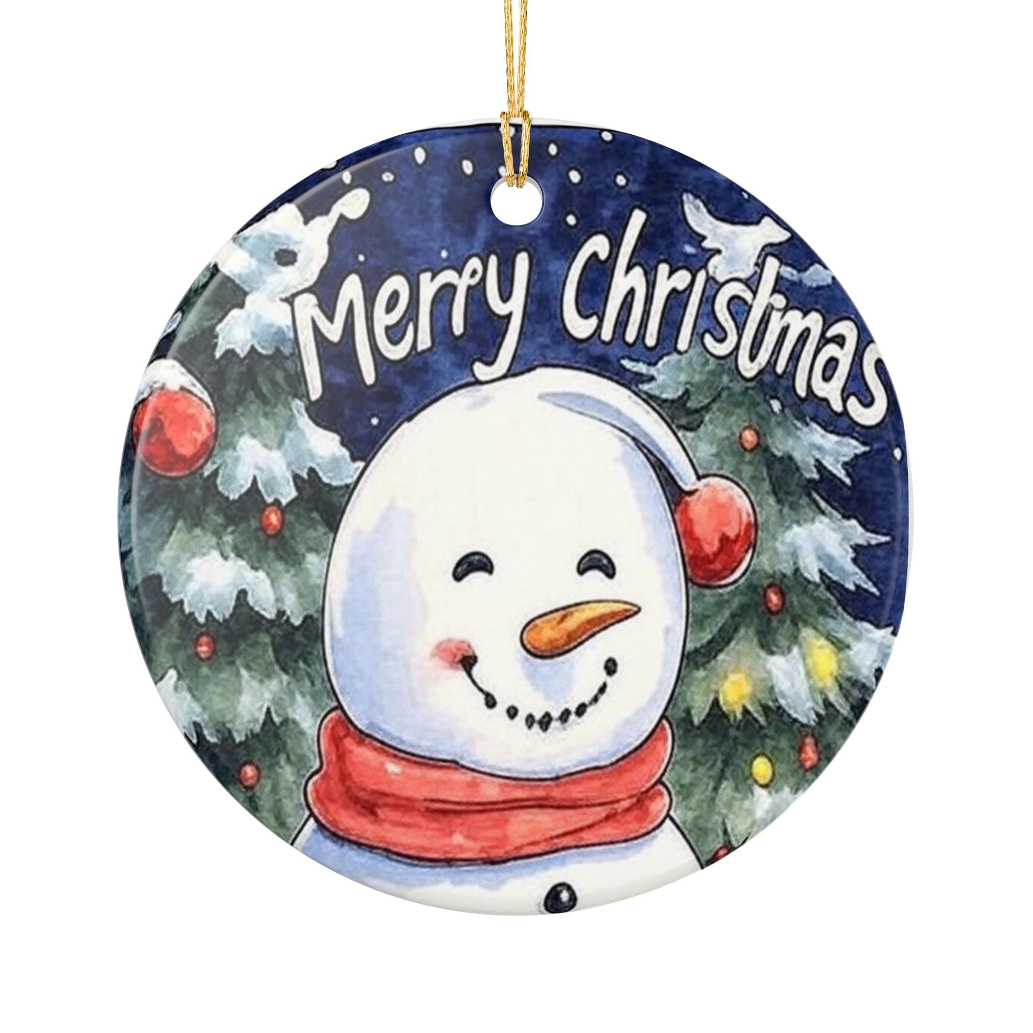 Ceramic Ornament — Holiday Tree Decoration (Matches Gift Wrap)