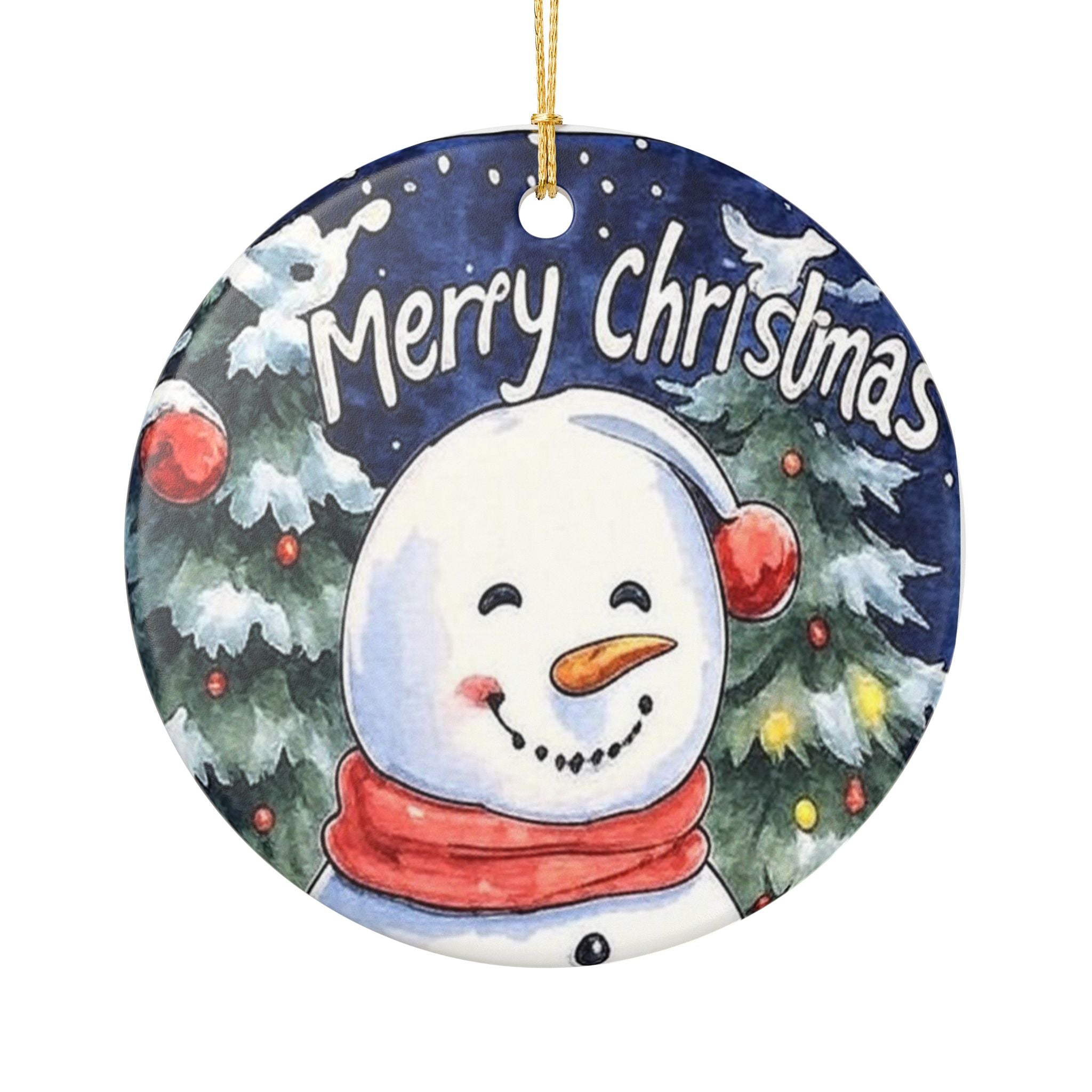Ceramic Ornament — Holiday Tree Decoration (Matches Gift Wrap)