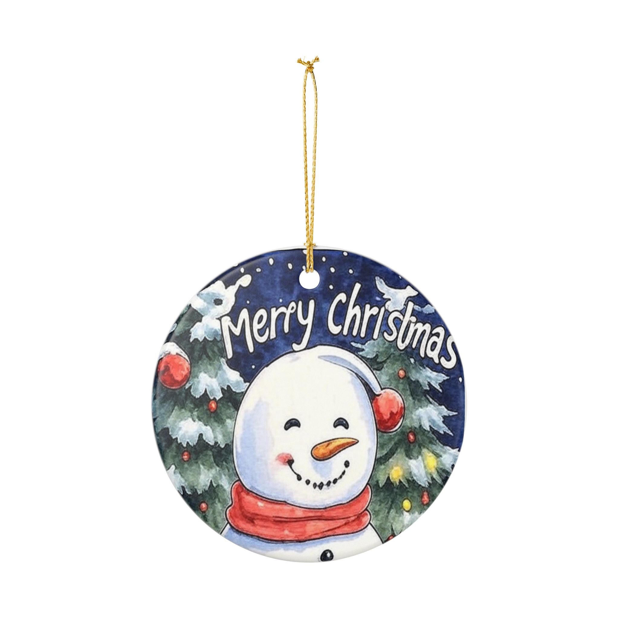 Ceramic Ornament — Holiday Tree Decoration (Matches Gift Wrap)