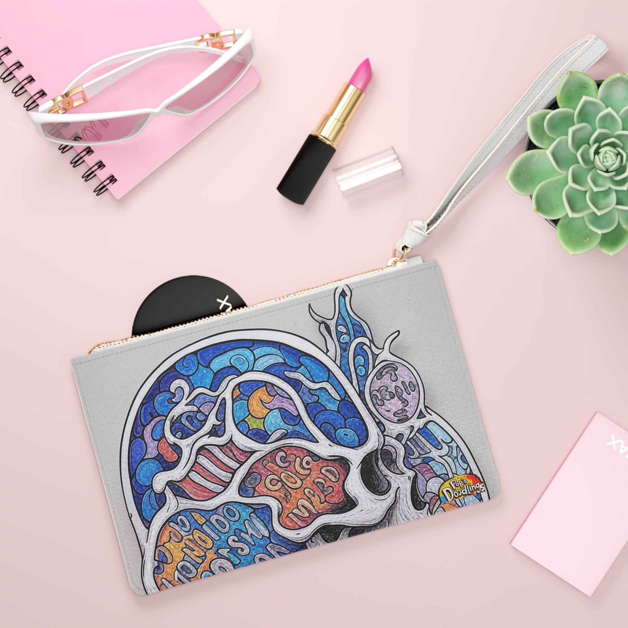 Alot On The Mind Clutch Bag — Compact Mindful Statement Purse