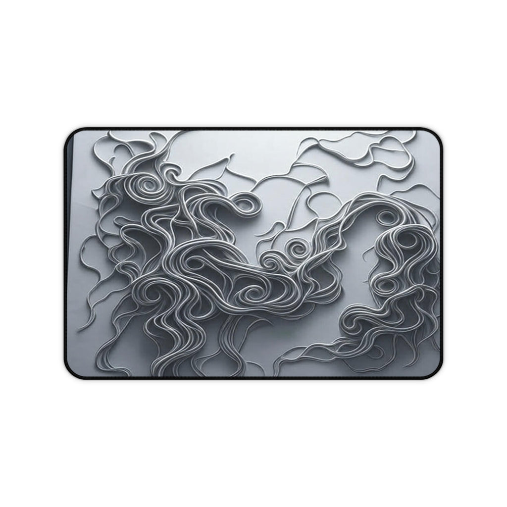 Desk Mat - Grey Dragons Breaking Through Marble Design