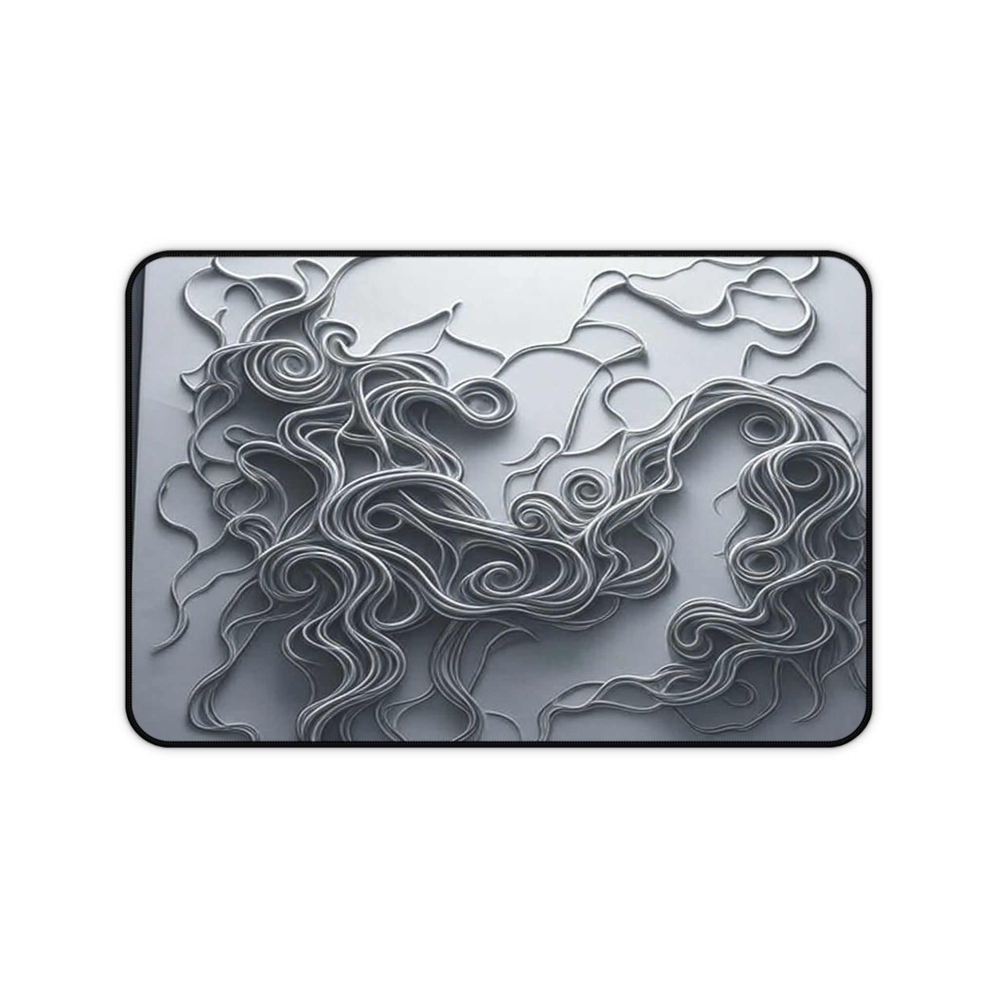 Desk Mat - Grey Dragons Breaking Through Marble Design
