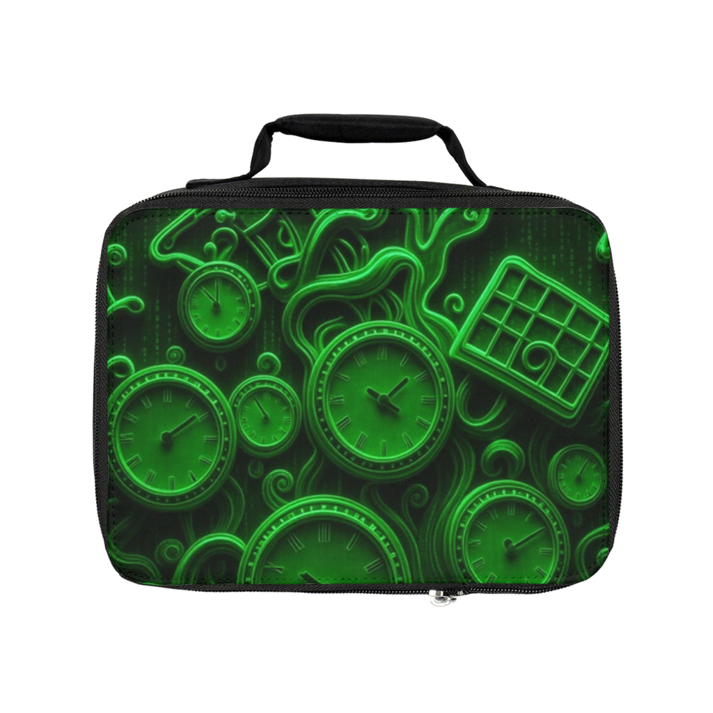 Time of the Matrix Lunch Bag — Futuristic Cyber Grid Insulated Tote
