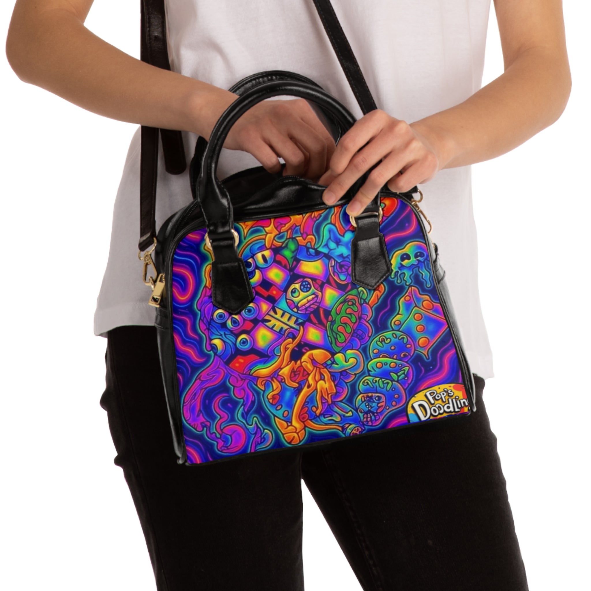 Shoulder Handbag - Trip Out Design with Time